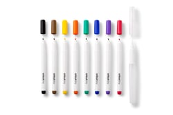Lot de 9 marqueurs et pinceau aquarelle pointe fine Cricut Joy™ - Couleurs assorties