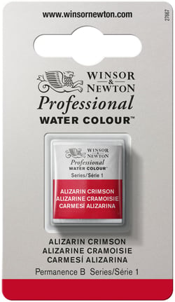 1/2 godet - Peinture aquarelle Winsor & Newton - Alizarine cramoisie n°004 - Extra fine - Transparent