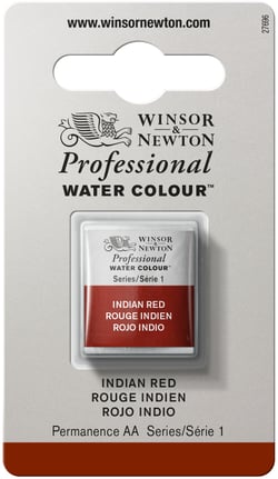 1/2 godet - Peinture aquarelle Winsor & Newton - Rouge indien n°317 - Extra fine - Opaque