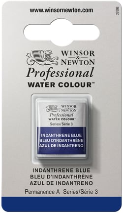 1/2 godet - Peinture aquarelle Winsor & Newton - Bleu Indanthrène n°321 - Extra fine - Semi-transparent