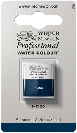 1/2 godet - Peinture aquarelle Winsor & Newton - Indigo n°322 - Extra fine - Opaque