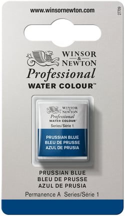 1/2 godet - Peinture aquarelle Winsor & Newton - Bleu de Prusse n°538 - Extra fine - Transparent