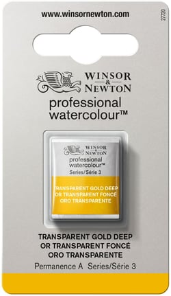 1/2 godet - Peinture aquarelle Winsor & Newton - Or Quinacridone n°547 - Extra fine - Transparent