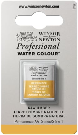 1/2 godet - Peinture aquarelle Winsor & Newton - Ombre n°554 - Extra fine - Transparent