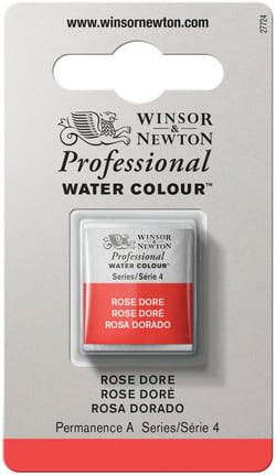 1/2 godet - Peinture aquarelle Winsor & Newton - Rose doré n°576 - Extra fine - Transparent