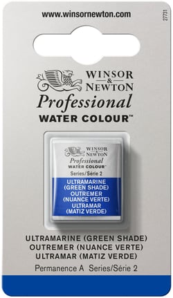 1/2 godet - Peinture aquarelle Winsor & Newton - Outremer (ombre verte) n°667 - Extra fine - Transparent