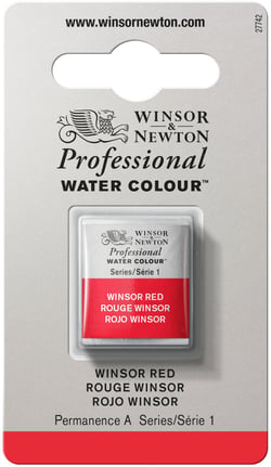 1/2 godet - Peinture aquarelle Winsor & Newton - Rouge Winsor n°726 - Extra fine - Semi-transparent