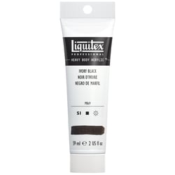 Tube 59 ml de peinture acrylique Liquitex Heavy Body série 1 - Noir d'ivoire - Extra-fine