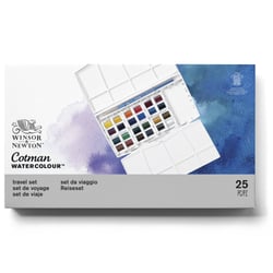 Boîte 24 demi-godets aquarelle extra-fine Winsor Newton