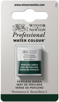 1/2 godet - Peinture aquarelle Winsor & Newton - Vert de Pérylène n°460 - Extra fine - Transparent