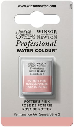 1/2 godet - Peinture aquarelle Winsor & Newton - Rose de poterie n°537 - Extra fine - Semi-opaque