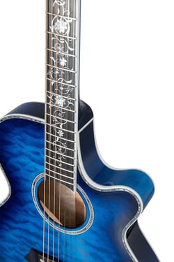 CC HS - GUITARE THIN LINE SERIES TSP10 CUTAWAY QUILT DARK BLUE SUNBURST