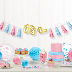 Guirlande de pompons en papier - Big Reveal - Amscan 