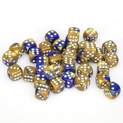 36 dés pour JDR Chessex - Gémini - Bleu, or et blanc