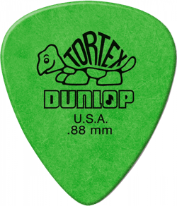 Lot de 12 médiators 0,88 mm Dunlop Tortex 418P88 - vert 