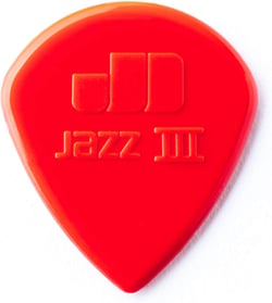 Lot de 6 médiators 1.38 mm Dunlop Jazz III 47P3N - rouge 
