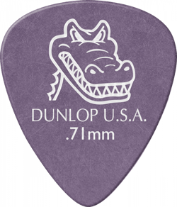 Lot de 12 médiators  0,71 mm Dunlop Gator Grip 417P71 - violet 