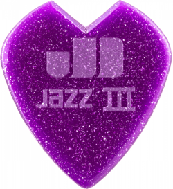 Lot de 6 médiators en lexan Dunlop Kirk Hammett Jazz III 47-KH3NPS - Purple Sparkle