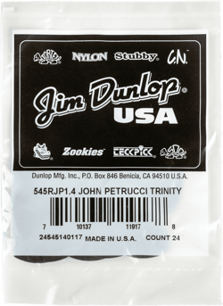 Lot de 24 médiators Dunlop John Petrucci Trinity - 1,4 mm - Noir 