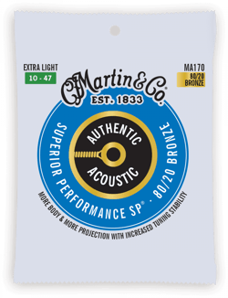 Martin & Co MA170 Extra Light Authentic Acoustic - Cordes 80/20 Bronze pour guitare acoustique - .010 - .047
