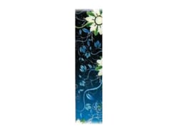 Sangle guitare polyester - motif fleurs bleues