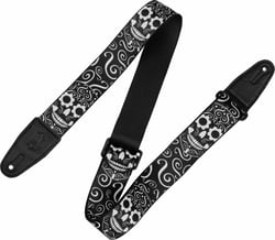 Levy's MPD2C-016 - Sangle de guitare en polyester - 5 cm - Imprimés tête de mort