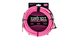 Ernie Ball EEB 6078 - Câble instrument gaine tissée - 3 mètres, rose fluo