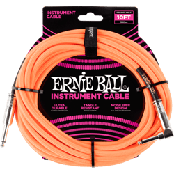 Ernie Ball EEB 6079 - Câble instrument gaine tissée - 3 mètres, orange