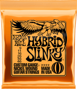 Ernie Ball 2222 Slinky Hybrid - Cordes en nickel pour guitare électrique - .009 - .046