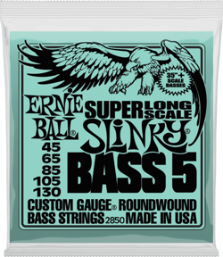 Ernie Ball Slinky Super Long Scale - Cordes en acier nickelé pour guitare basse - 45-130