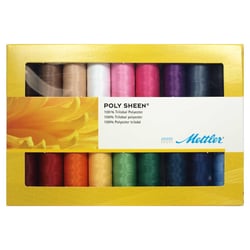 18 bobines de fils à broder Mettler - Poly Sheen - Multicolore