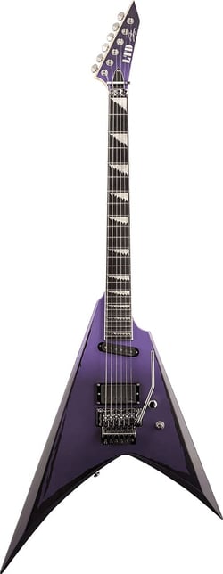 Ltd Signature Alexi Laiho - Guitare électrique - Type Flying - Ripped Purple Fade Satin