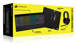 Pack 4 en 1 Gaming Corsair - Casque HS55 Stéréo + clavier K55 RGB Pro + souris Harpoon RGB Pro + tapis de souris