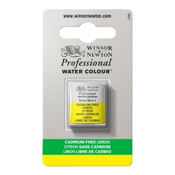 1/2 godet - Peinture aquarelle Winsor & Newton - Citron sans cadmium n°898 - Extra fine - Opaque