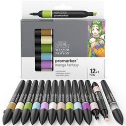 Lot de 12 marqueurs alcool Promarker + 1 blender offert - Manga Fantasy