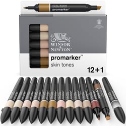 Lot de 12 marqueurs alcool à double pointe ProMarker + 1 blender Winsor & Newton - Tons chair