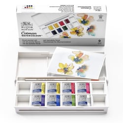 Boîte de 8 1/2 godets aquarelle - floral