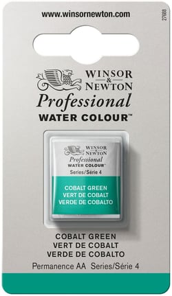 1/2 godet - Peinture aquarelle Winsor & Newton - Vert Cobalt n°184 - Extra fine - Semi-opaque