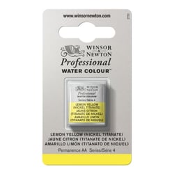 1/2 godet - Peinture aquarelle Winsor & Newton - Jaune citron n°347 - Extra fine - Opaque