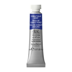 Tube de 5 ml - Peinture aquarelle Winsor & Newton - Bleu Cobalt foncé n°180 - Extra fine - Semi-transparent