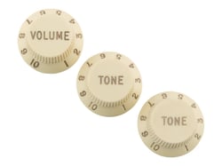 Fender - boutons Stratocaster Road worn Blanc ancien