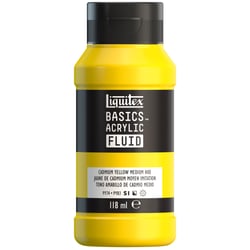 Peinture acrylique - Basic Acrylic Fluid - Liquitex - 118 mL - Jaune cadmium teinte moyenne - 830