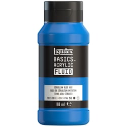 Peinture acrylique - Basic Acrylic Fluid - Liquitex - 118 mL - Bleu céruléen - 470