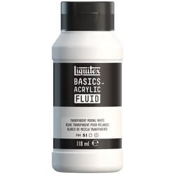Peinture acrylique - Basic Acrylic Fluid - Liquitex - 118 mL - Blanc transparent pour mélange - 430