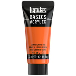 Tube de peinture acyrlique 22 ml Liquitex - Basics Acrylic - orange de cadmium imitation