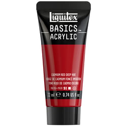 Tube de peinture acyrlique 22 ml Liquitex - Basics Acrylic - rouge de cadmium foncé imitation