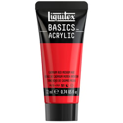 Tube de peinture acyrlique 22 ml Liquitex - Basics Acrylic - rouge de cadmium moyen imitation