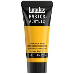 Tube de peinture acyrlique 22 ml Liquitex - Basics Acrylic - jaune de cadmium foncé imitation