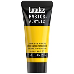 Tube de peinture acyrlique 22 ml Liquitex - Basics Acrylic - jaune de cadmium moyen imitation