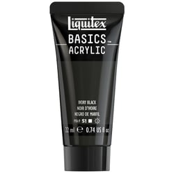 Tube de peinture acyrlique 22 ml Liquitex - Basics Acrylic - noir d'ivoire